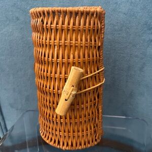 Lilly Pulitzer Rattan Wicker Sunglasses Clutch Purse